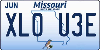 MO license plate XL0U3E