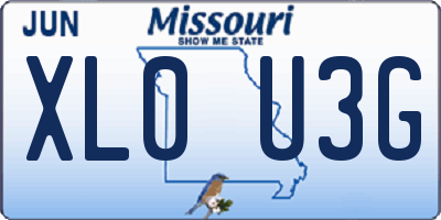 MO license plate XL0U3G