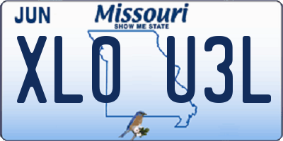 MO license plate XL0U3L