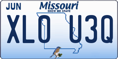 MO license plate XL0U3Q