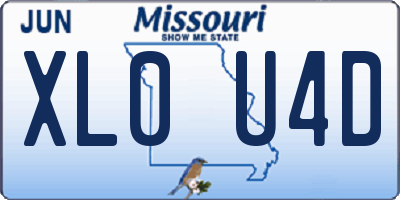 MO license plate XL0U4D