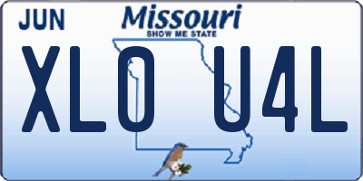 MO license plate XL0U4L