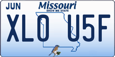 MO license plate XL0U5F