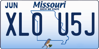 MO license plate XL0U5J