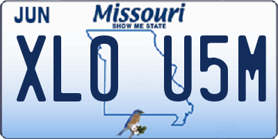 MO license plate XL0U5M