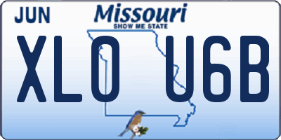 MO license plate XL0U6B