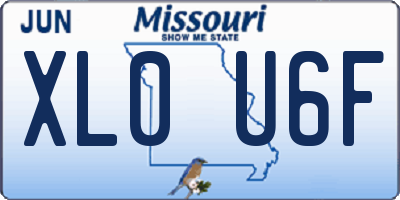 MO license plate XL0U6F