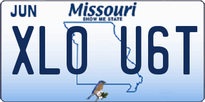 MO license plate XL0U6T