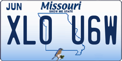 MO license plate XL0U6W