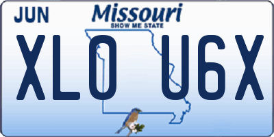 MO license plate XL0U6X