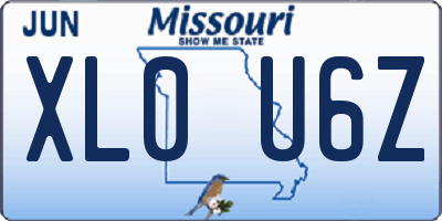 MO license plate XL0U6Z