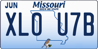 MO license plate XL0U7B