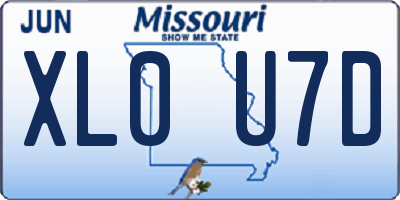MO license plate XL0U7D