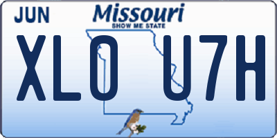 MO license plate XL0U7H