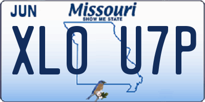 MO license plate XL0U7P