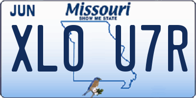 MO license plate XL0U7R