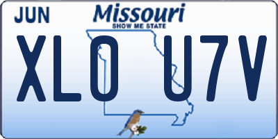 MO license plate XL0U7V