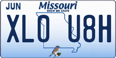 MO license plate XL0U8H