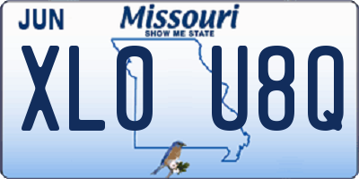MO license plate XL0U8Q