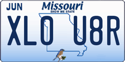 MO license plate XL0U8R