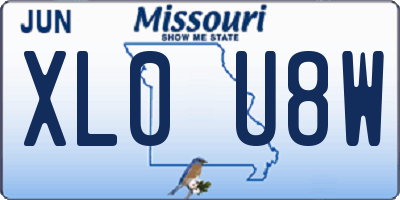MO license plate XL0U8W