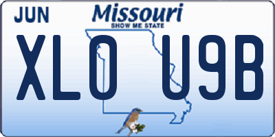 MO license plate XL0U9B