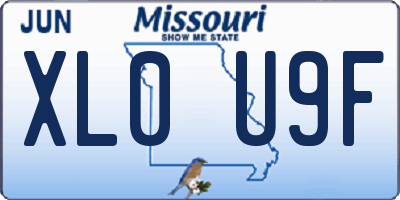 MO license plate XL0U9F