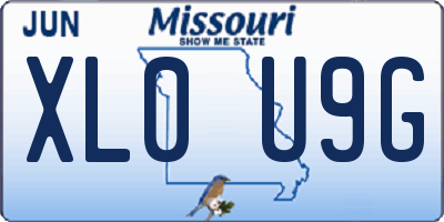 MO license plate XL0U9G