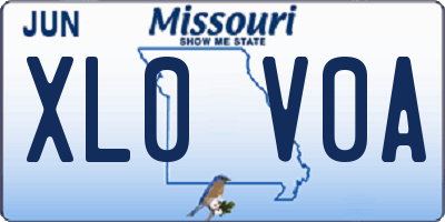 MO license plate XL0V0A