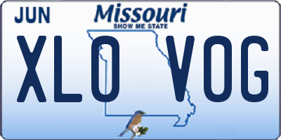 MO license plate XL0V0G