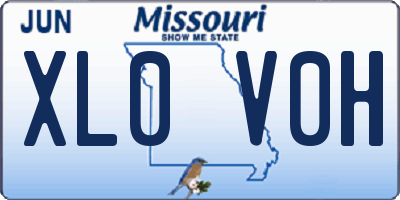 MO license plate XL0V0H