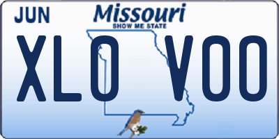 MO license plate XL0V0O