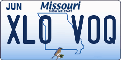 MO license plate XL0V0Q