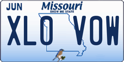 MO license plate XL0V0W