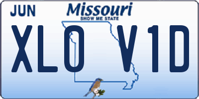 MO license plate XL0V1D