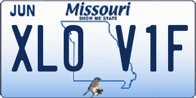 MO license plate XL0V1F