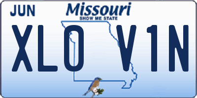 MO license plate XL0V1N