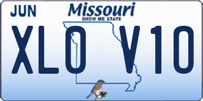 MO license plate XL0V1O
