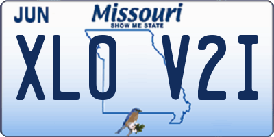 MO license plate XL0V2I
