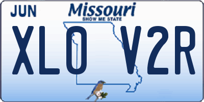 MO license plate XL0V2R