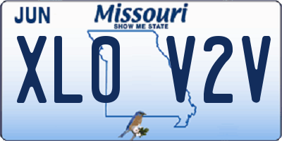MO license plate XL0V2V