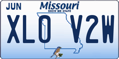 MO license plate XL0V2W