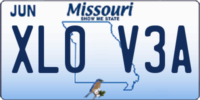 MO license plate XL0V3A