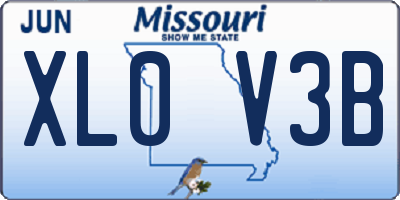MO license plate XL0V3B