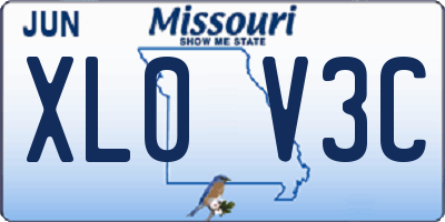 MO license plate XL0V3C