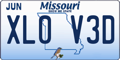 MO license plate XL0V3D