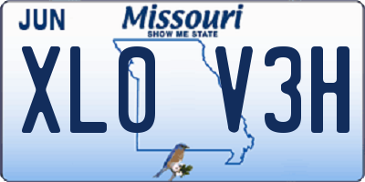 MO license plate XL0V3H