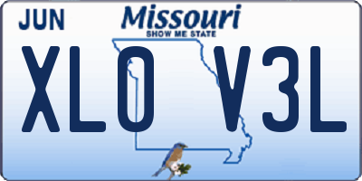 MO license plate XL0V3L