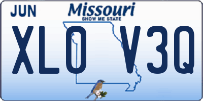 MO license plate XL0V3Q