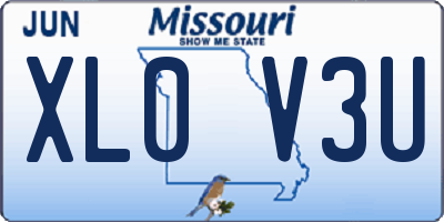 MO license plate XL0V3U